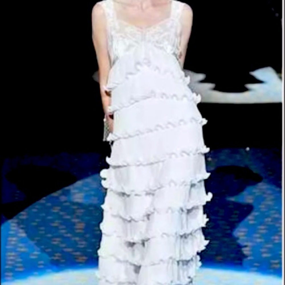 Betsey Johnson silk&lace Wedding Dress w/Train 8